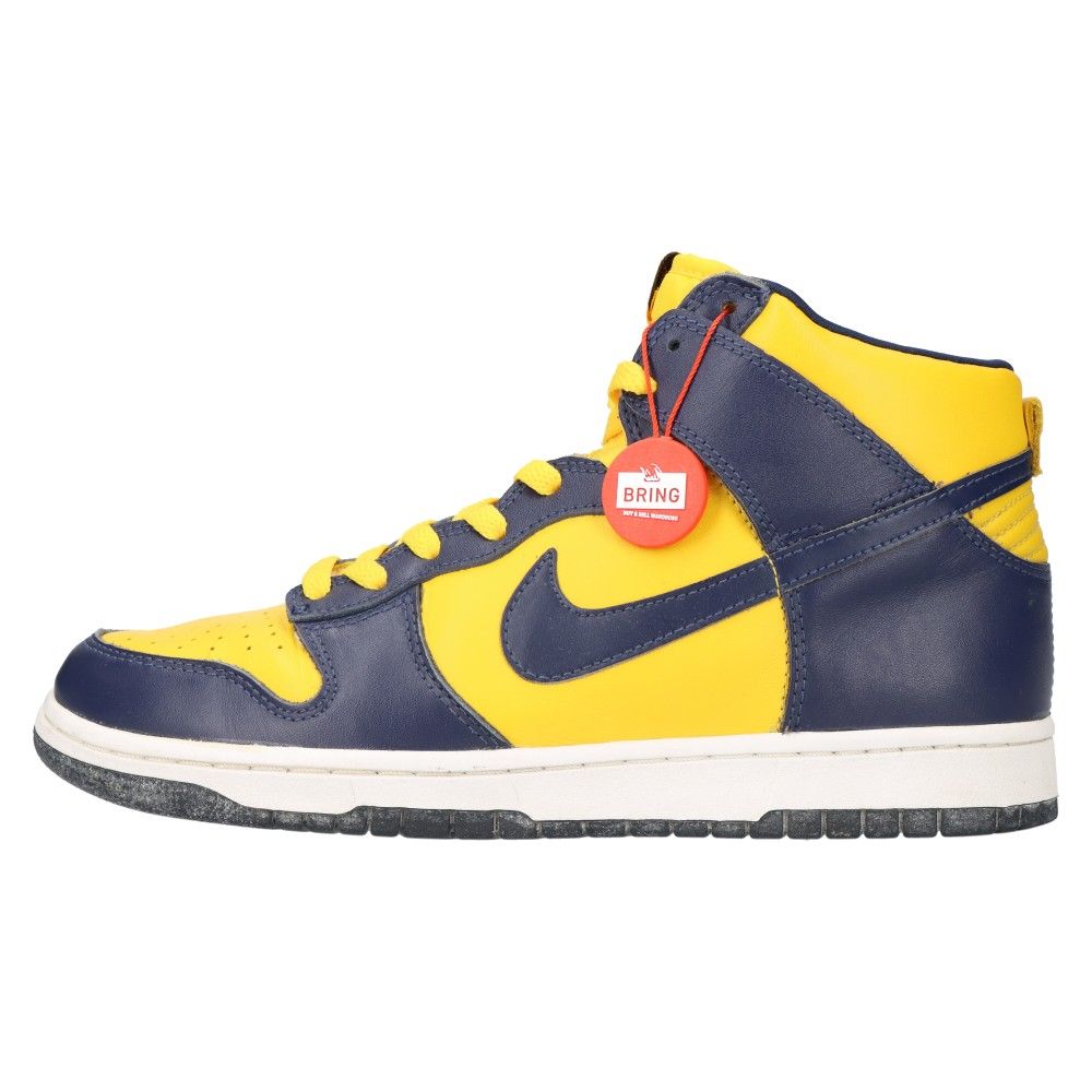 NIKE (ナイキ) 99年製 DUNK HIGH LE MICHIGAN 630335-471 ダンク ハイカットスニーカー ミシガン  ネイビー/イエロー US9/27cm - メルカリ