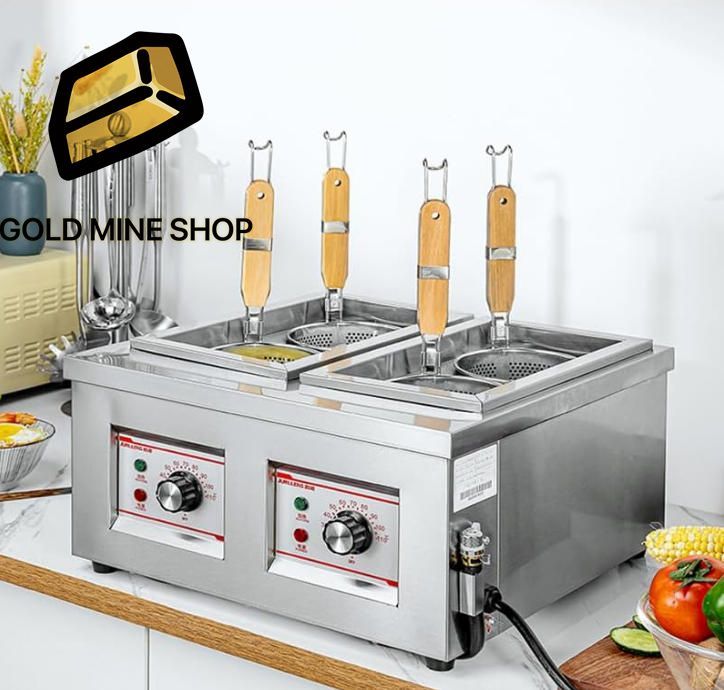 業務用電気式ゆで麺器多用途 うどん ラーメン てぼ 麺湯切り パスタ揚げ 茹で上げ 煮込み料理 煮物 家庭用 4穴