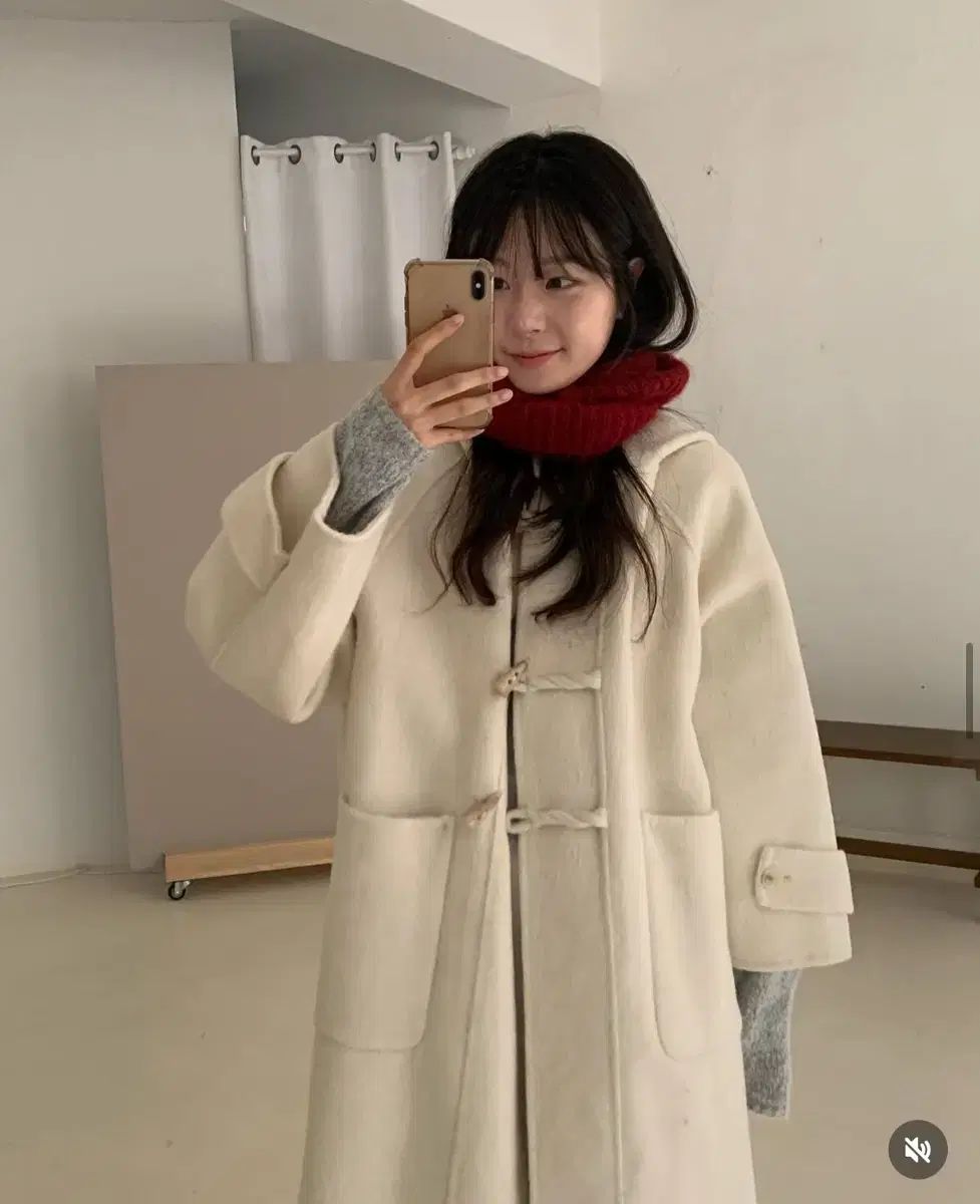 アイボリー ウール 100% ダッフルコート