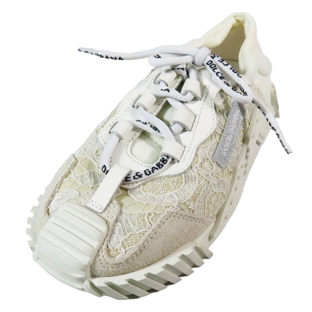 新発売 DOLCE-GABBANA ドルチェアンドガッバーナ 子供靴 NS1 ローカット スニーカー シューズ レース 30 ホワイト キッズ 古着 全国翌日お届け！