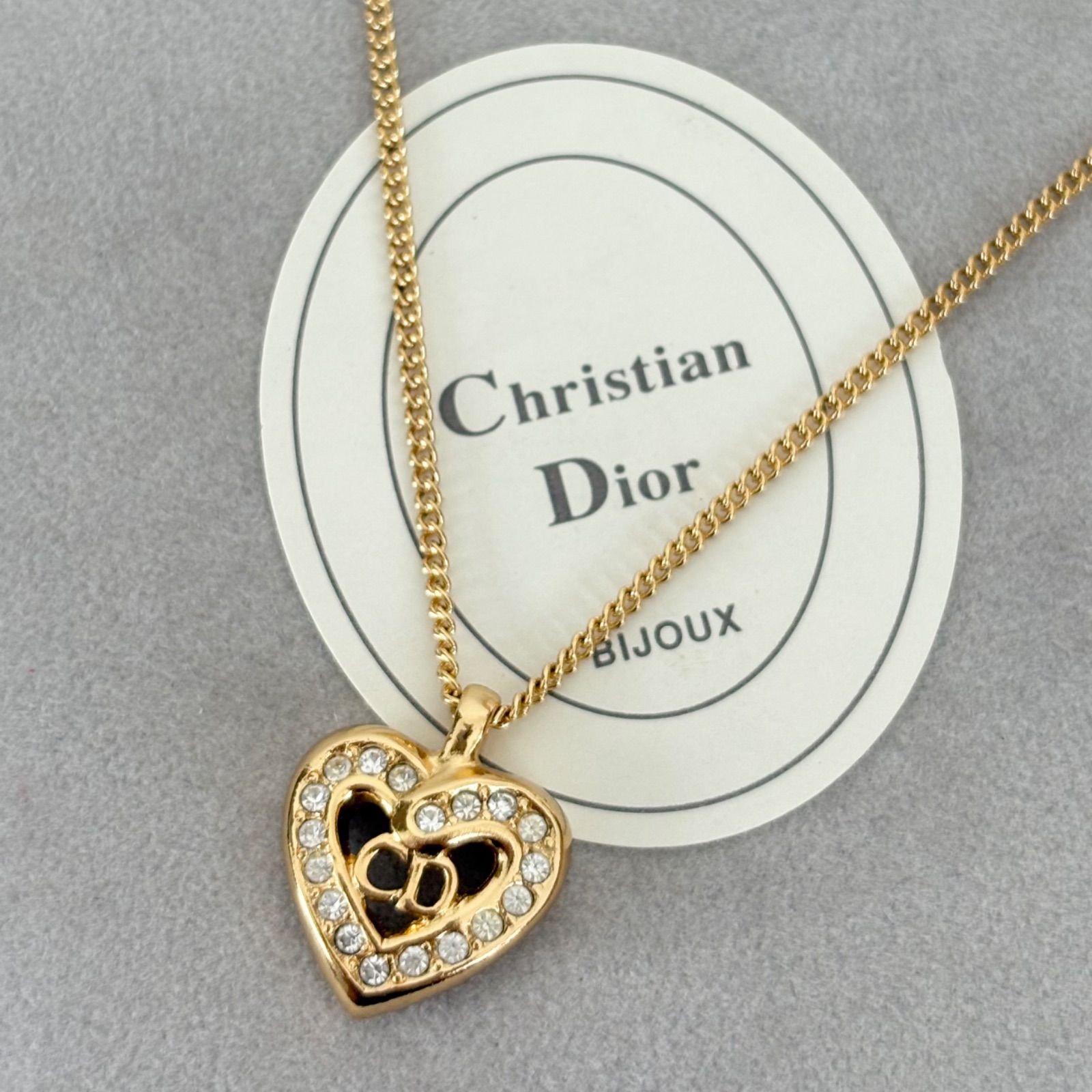 【超美品】クリスチャンディオール CDハート GP×ラインストーン ネックレス 楽天市場】ショップオープン記念P10倍【超美品】クリスチャン