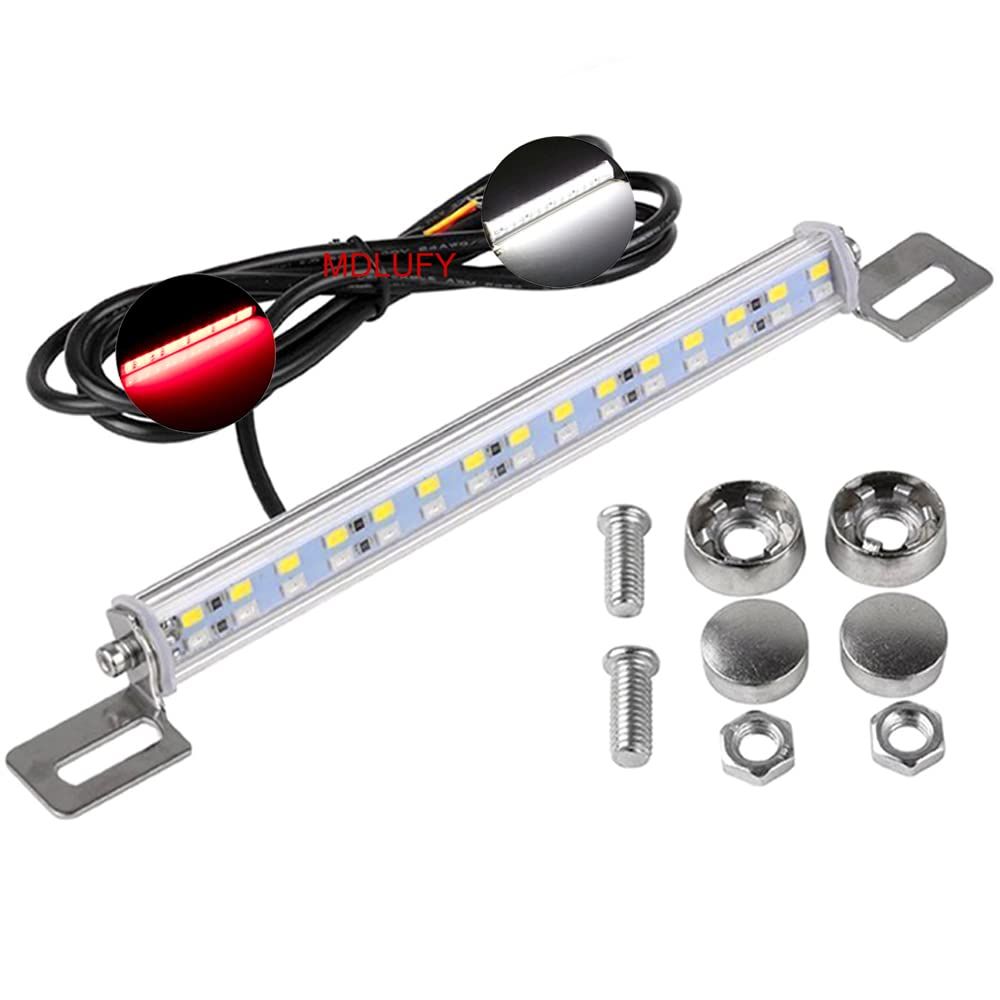 新品 MDLUFY ライセンスランプ 白赤 15SMD 12v リアフォグランプ 汎用
