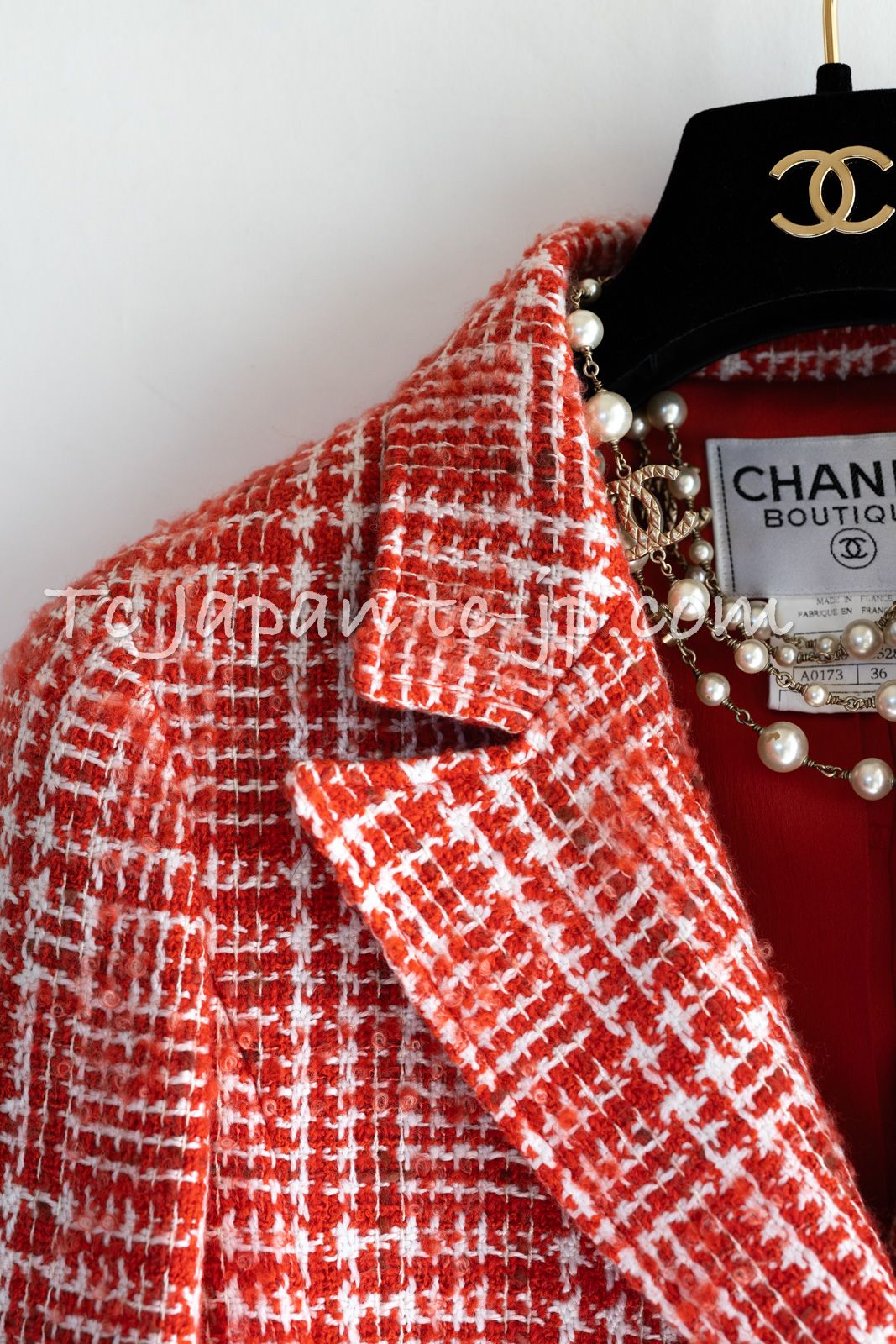 シャネル ジャケット CHANEL 貴重 キャンペーン限定品 レッド ホワイト  