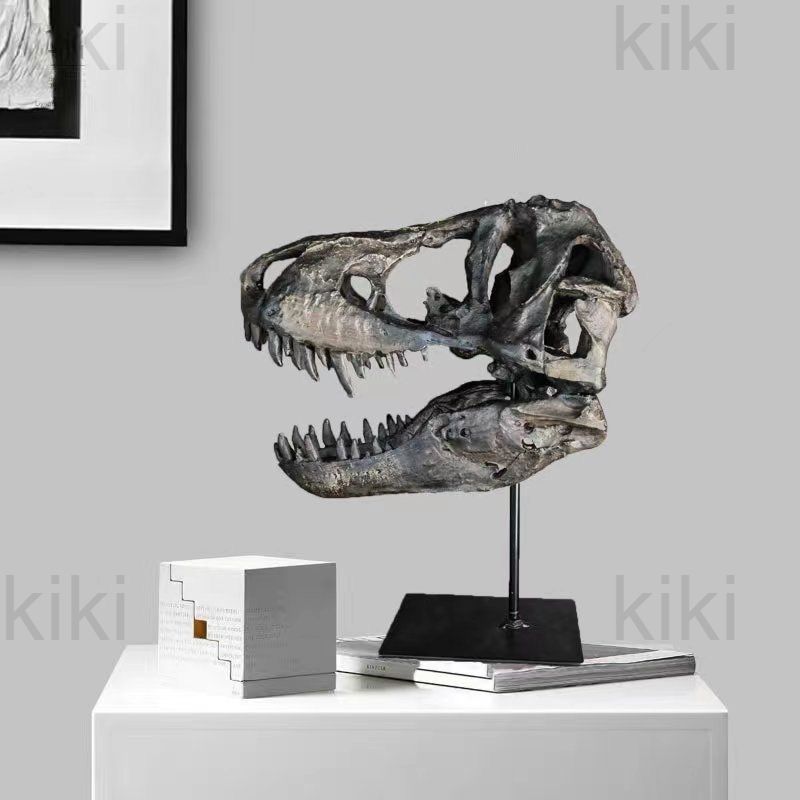 新品未使用ティラノサウルスの頭骨置物