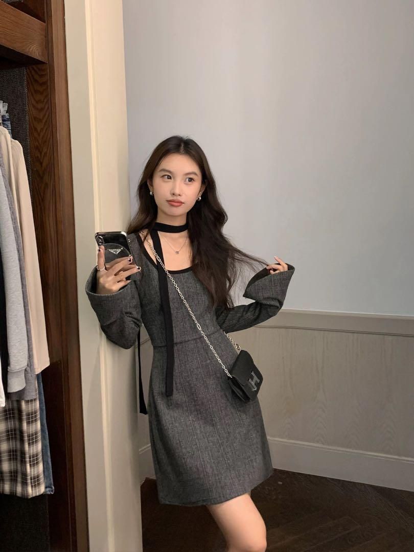 上品セクシー ひざ丈ニットミニワンピ デートにも 春のお出かけ着