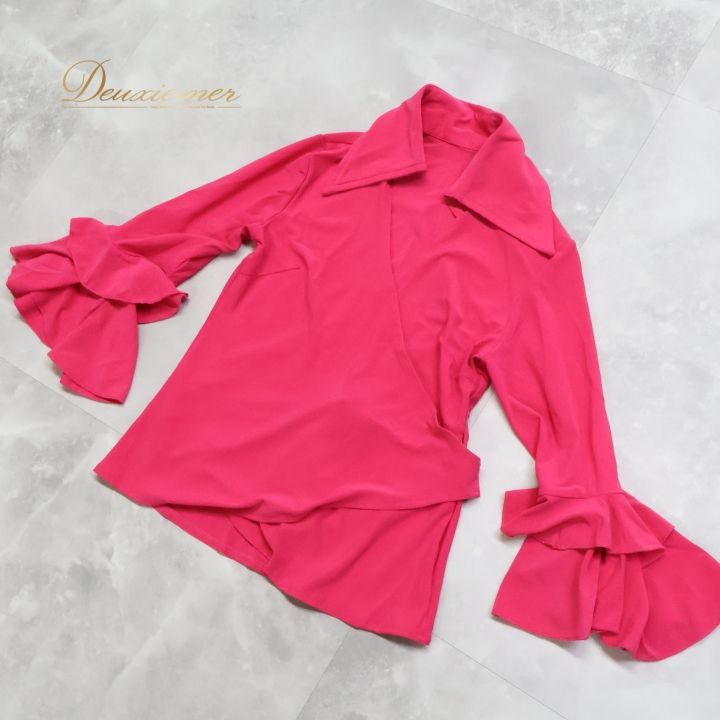 ソニアジョーンズ ダンス衣装トップス ドットリボン 4 白黒 フリル