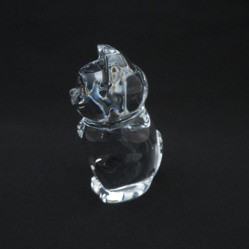 Baccarat - 美品 Baccarat バカラ まねき猫 ラッキーキャット クリスタルオブジェ 1点 クリスタル 置物 右手 SC7935R1 美品 Baccarat バカラ まねき猫 ラッキーキャット クリスタル