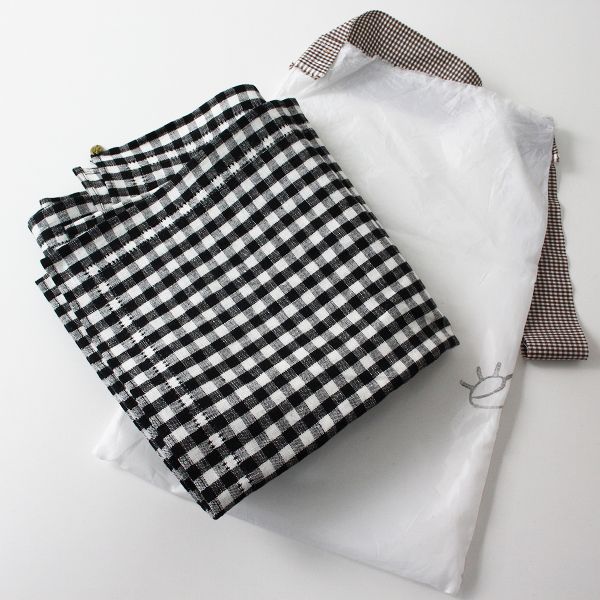極美品 ebagos エバゴス リネン ギンガムチェック ストール
