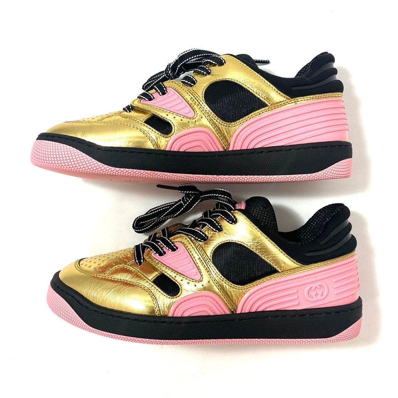 M【GUCCI】725905 バスケット ローカットスニーカー シューズ サイズ 