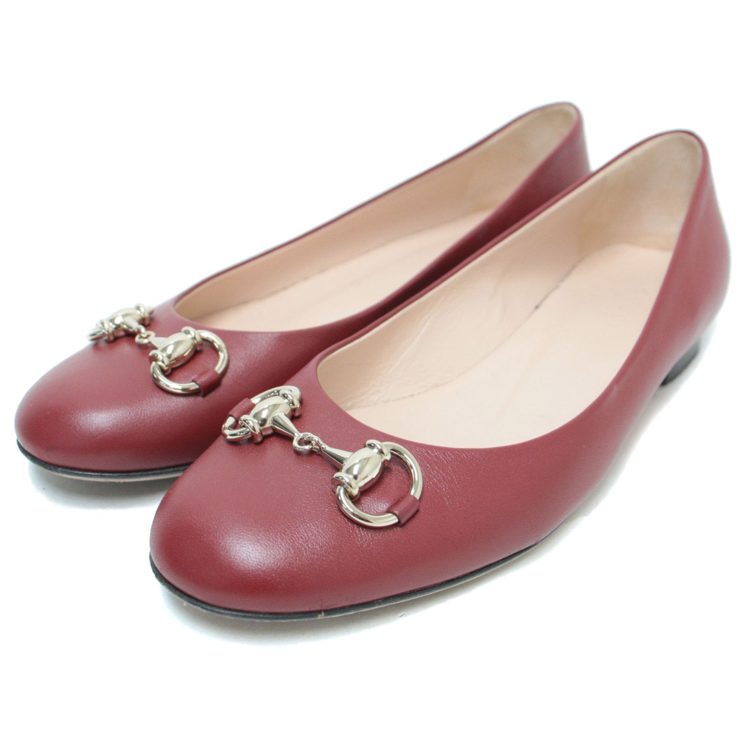 GUCCI グッチ レザー パンプス シューズ 靴 フラット ホース 