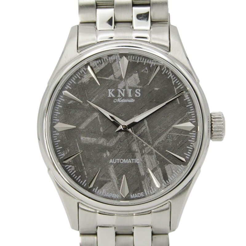 KNIS ニス KN001-MT メテオライト 自動巻き 腕時計 隕石 38mm SS メンズ 日本製 シルバー 30013232