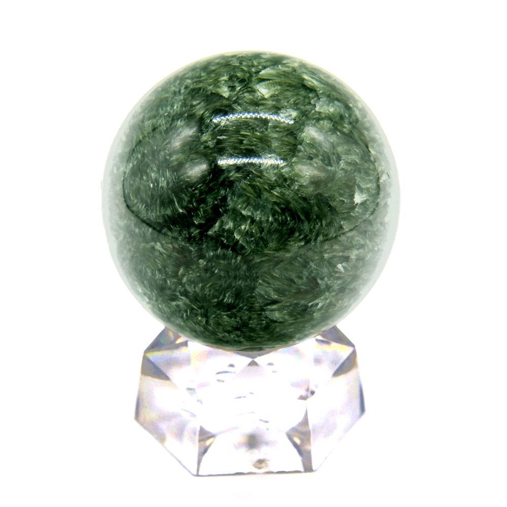 セラフィナイト 40mm丸玉 台座付き[NO.1] ☆パワーストーン 人気