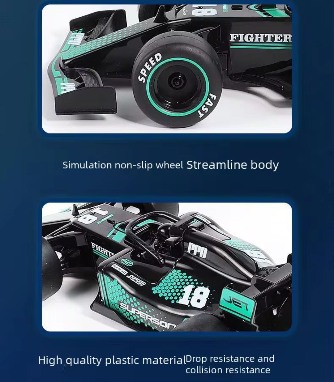 F1レーシング2台セット リアル排煙＆光るLED