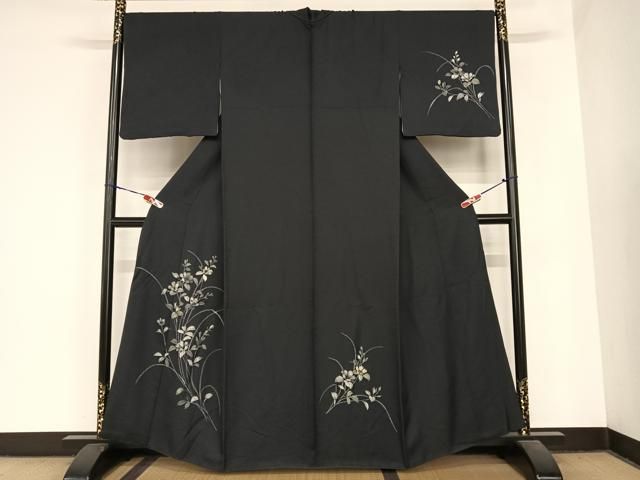 平和屋着物○訪問着 ろうけつ染め 草花文 正絹 逸品 AABB1391np