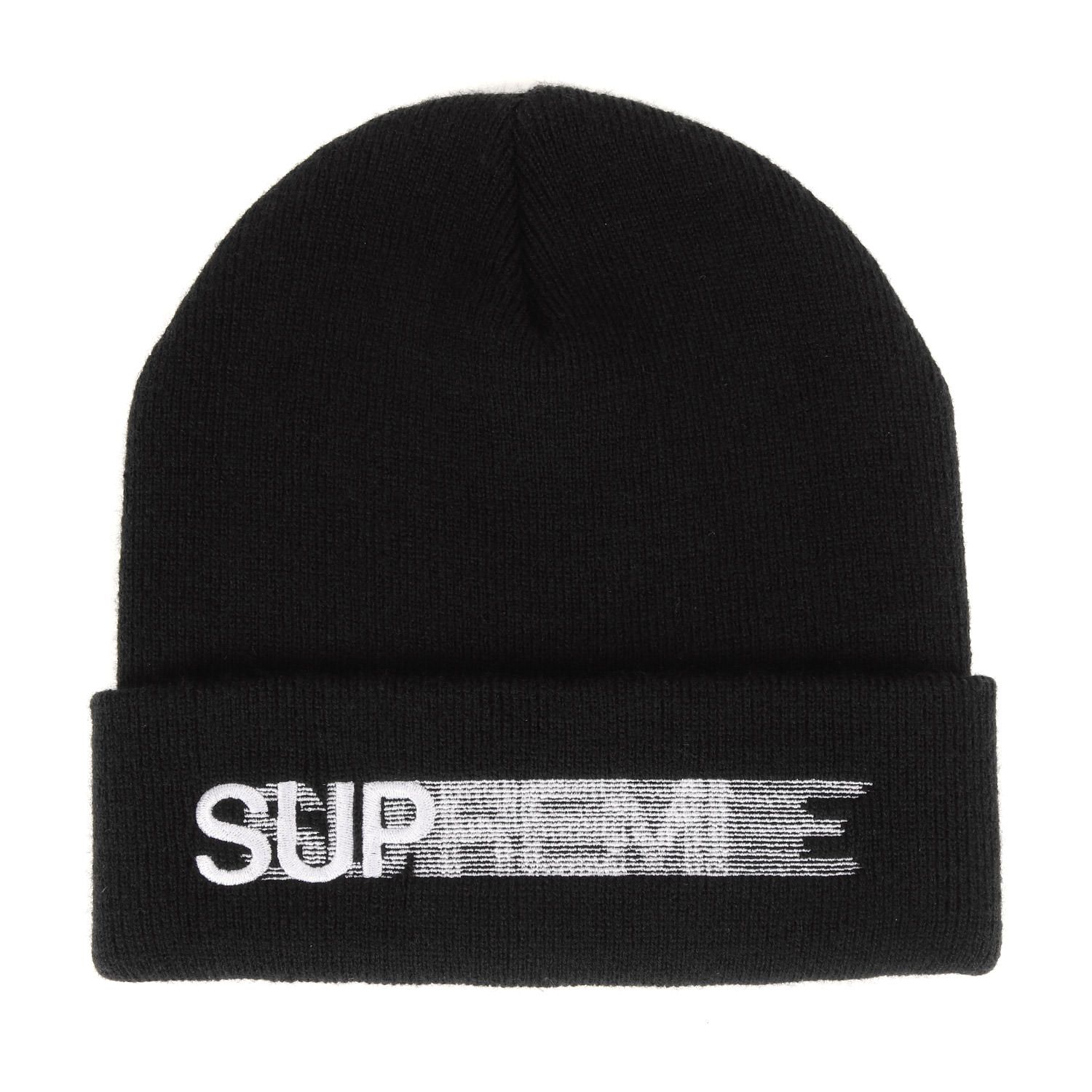 黒 Supreme Motion Logo Beanie モーションロゴビーニー - ニット帽