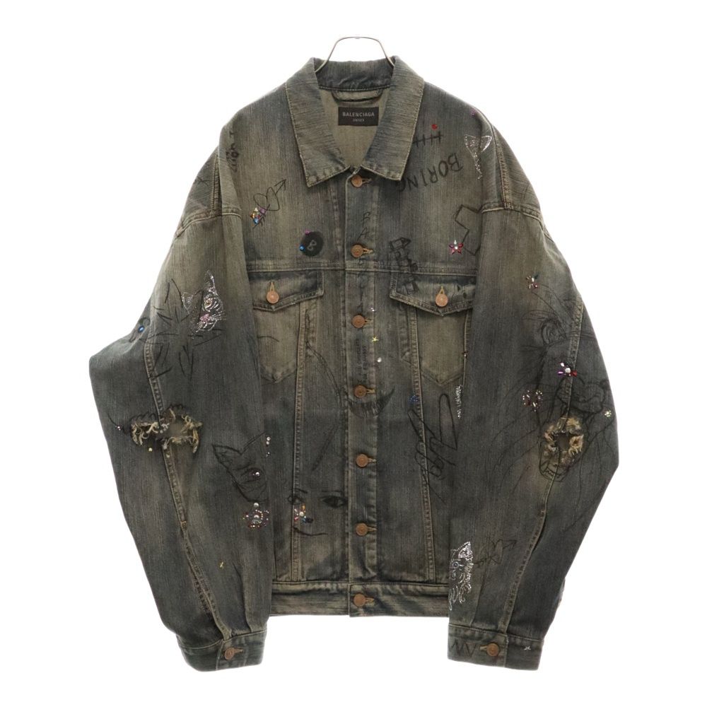 BALENCIAGA (バレンシアガ) GRAFFITI OVERSIZED DENIM JACKETS