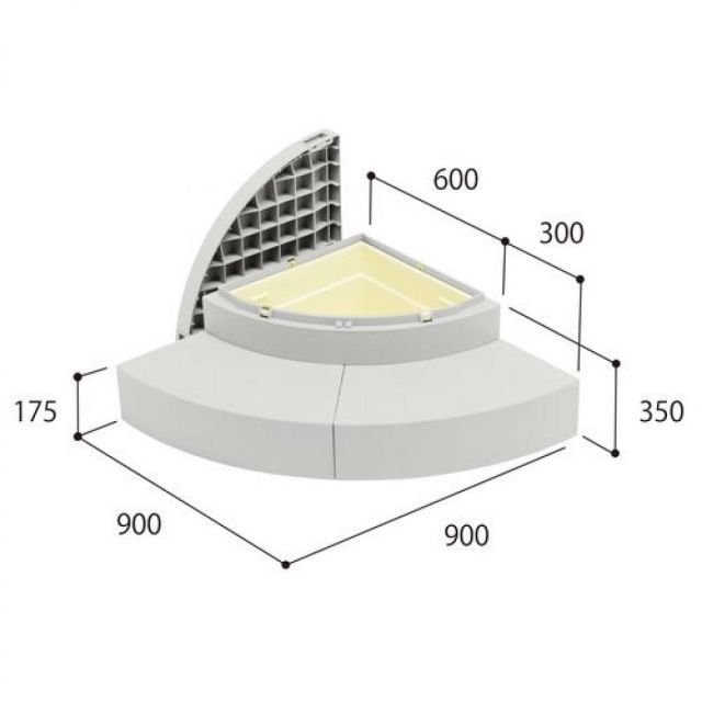 城東テクノ JOTO ハウスステップR型 ライトグレー CUB-R60S 収納庫１個付き 小ステップ付き HOUSESTEP