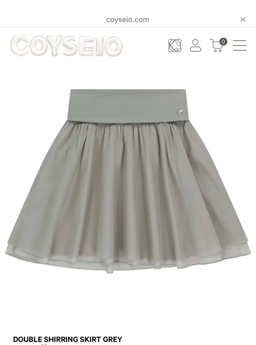 こいせいお ダブル シャーリング スカート グレー 2 サイズ DOUBLE SHIRRING