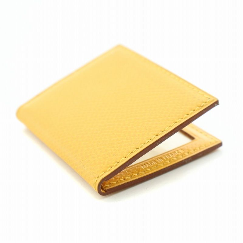 エルメス HERMES ミニフォトフレーム 二つ折り レザー 黄色 イエロー /BB □OH □OF - メルカリ