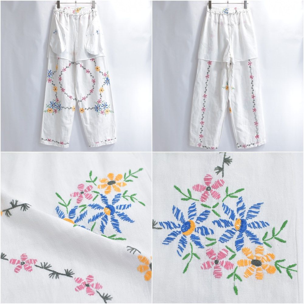 Remakeリメイク 再構築 パッチワーク&フラワー デザイン ルーズ  