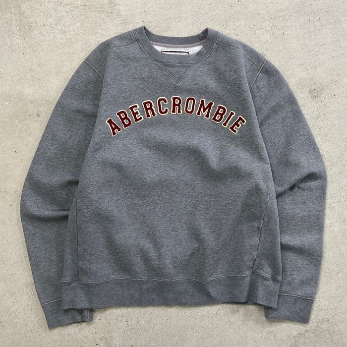 90年代 Abercrombieu0026Fitch アバクロンビーアンドフィッチ ワッペンロゴ スウェットシャツ リバースタイプ メンズM 
