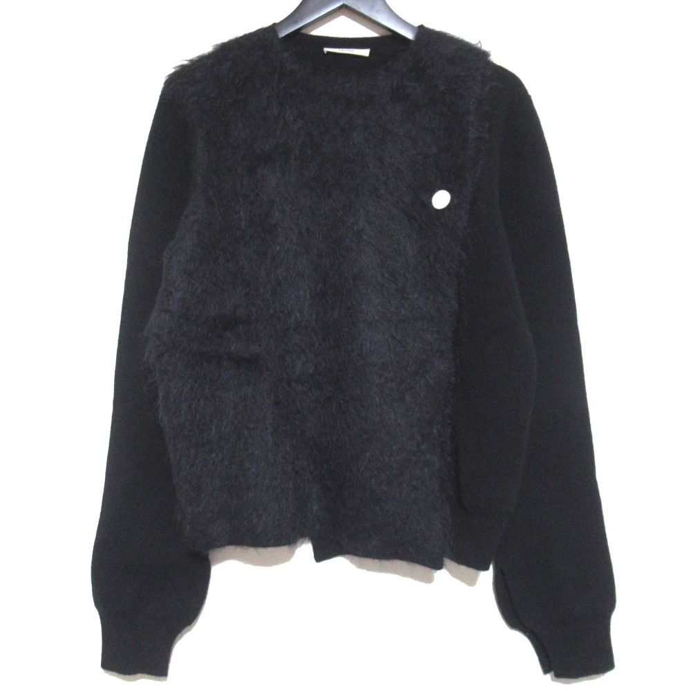 美品 CELINE セリーヌ フィービー期 シルクカシミヤブレンド 長袖 クルーネック モヘヤニット セーター Lサイズ ブラック レディース 古着 中古 美品 CELINE セリーヌ フィービー期 シルクカシミヤブレンド