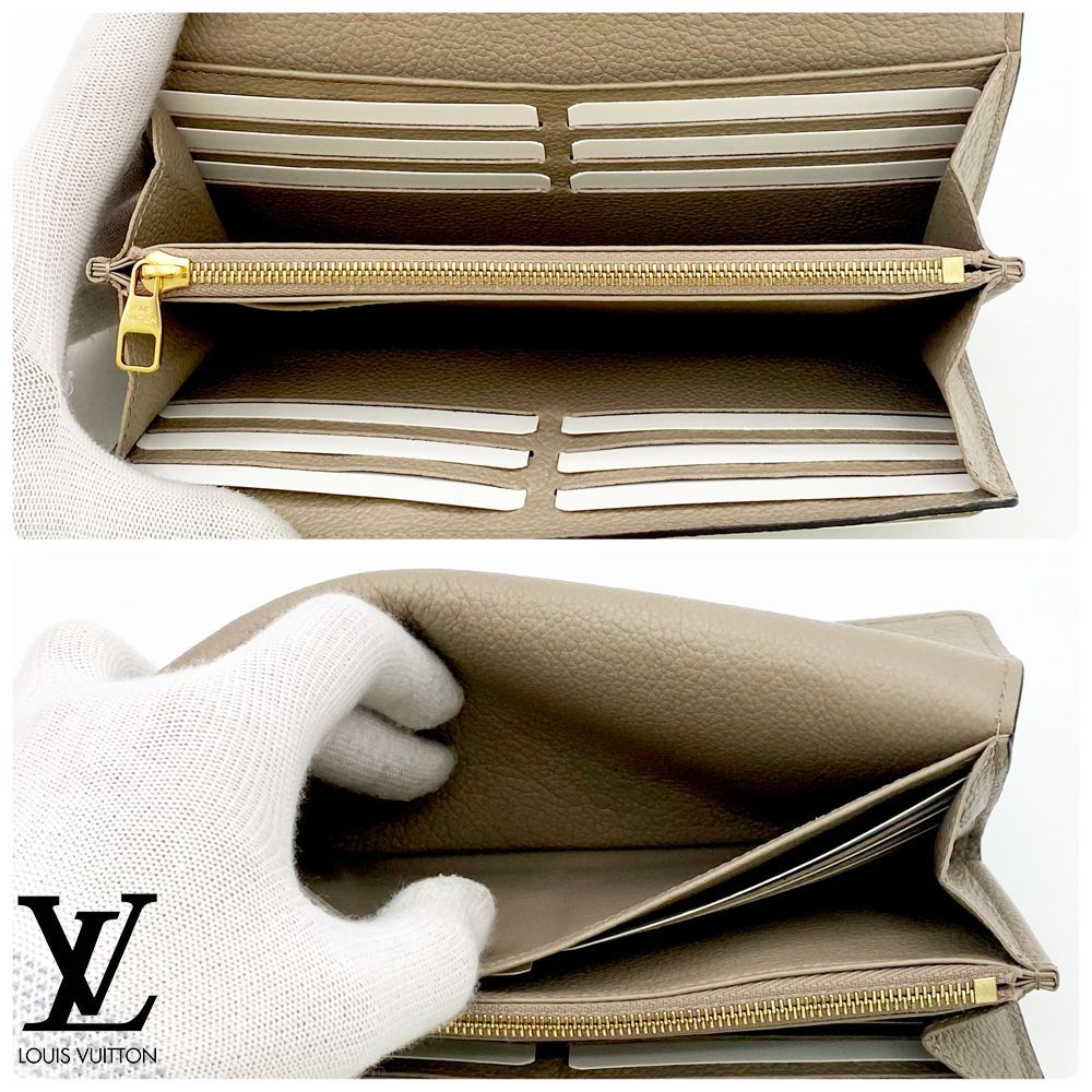 【最高級美品】ルイヴィトン アンプラント サラ トゥルトレール 長財布 ベージュ 極美品】ルイヴィトン アンプラント ポルトフォイユ サラ トゥル