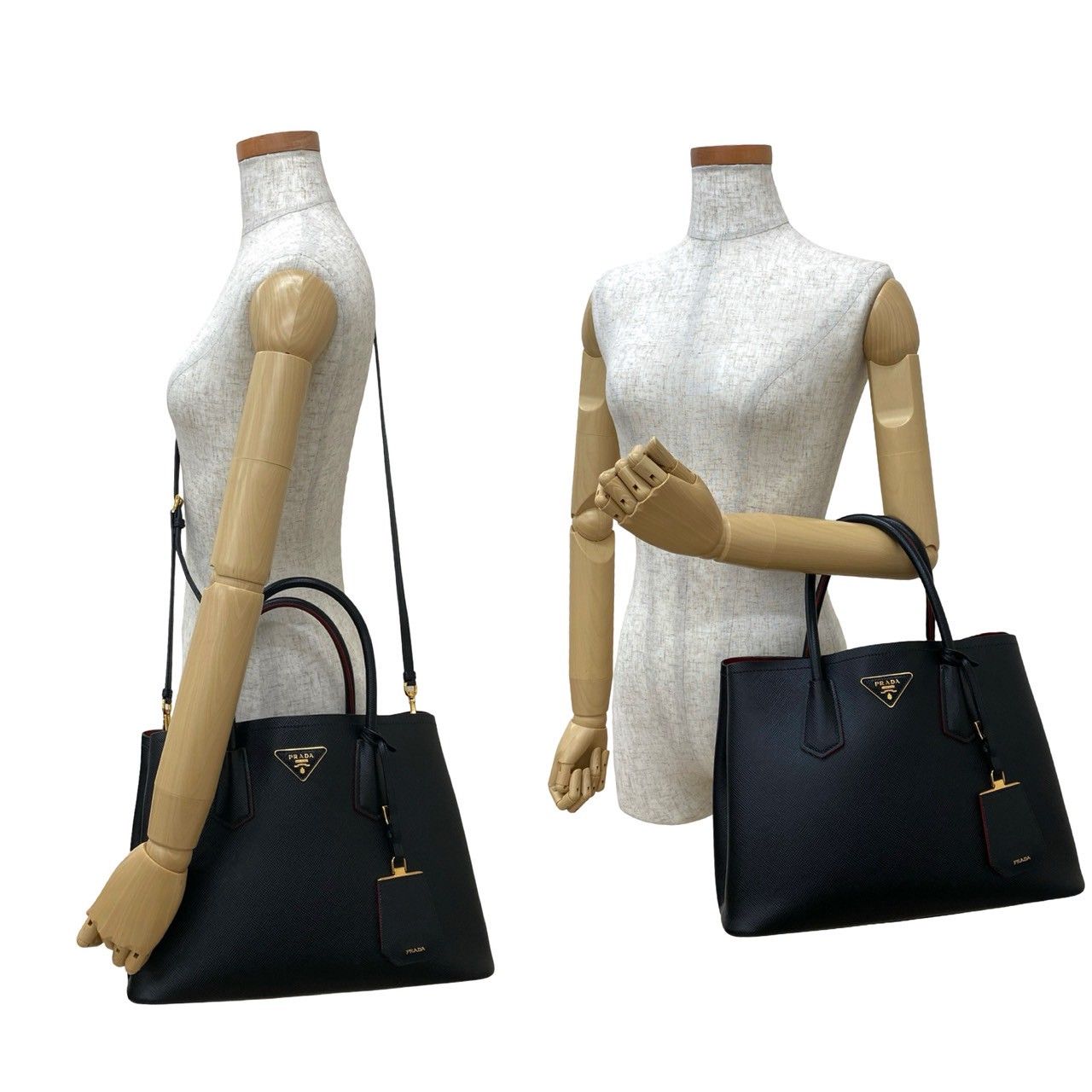 美品　プラダ レザー 2way ハンドバッグ ショルダーバッグ 三角プレート PRADA - プラダ 三角ロゴプレート ハンドバッグ ショルダー