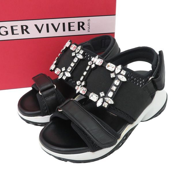 美品 RogerVivier ロジェ ヴィヴィエ VIV RUN ヴィヴ ラン ストラス ...