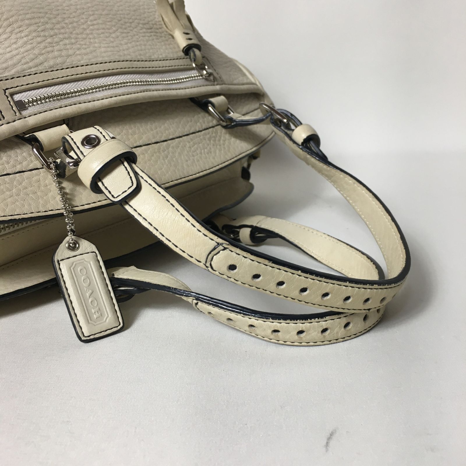 2506-279｜美品｜コーチ ハンドバッグ レザー オフホワイト
