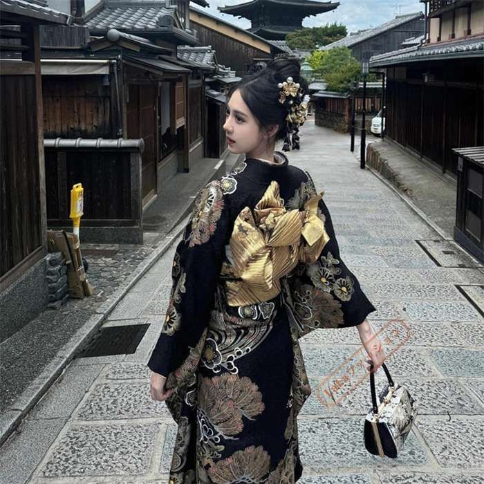未使用 浴衣セット 花柄 黒帯 浴衣 和服 未使用 浴衣 黒 レディース ゆかた 女性 浴衣