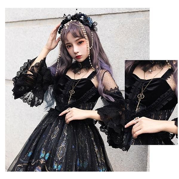 ロリータ ワンピース コスチューム メイド服 ゴスロリ ロリータワンピース 華やか メイド 豪華セット レディース 姫袖 姫ロリ 甘ロリ ゴシック ゴスロリ おと　hl1010