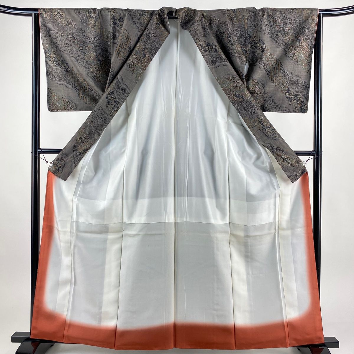 大島紬 身丈161.5cm 裄丈66cm M 袷 恵積五郎 精恵絣 証紙 華文 道長  