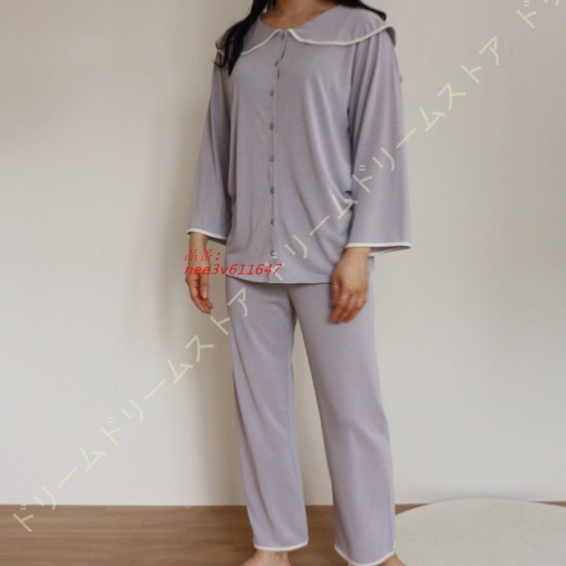 女の子 キッズ 長袖 パジャマ 前開き ラペル 春 無地 親子服 ガールズ 夏 上下セット 部屋着 寝間着 ルーム シンプル 綿100％ 秋 子供 冬 ルームウェア nee3v611647