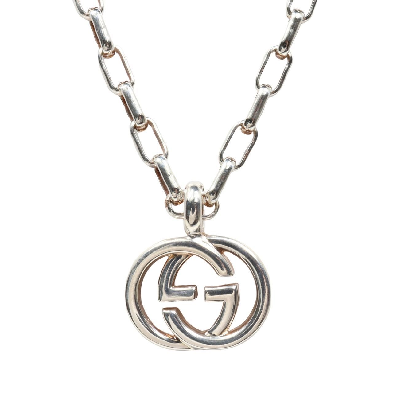 GUCCI グッチ Ag925 SILVER 925 インターロッキングG ネックレス 295710 J8400 8106 GGロゴ シルバー ペンダント アクセサリー