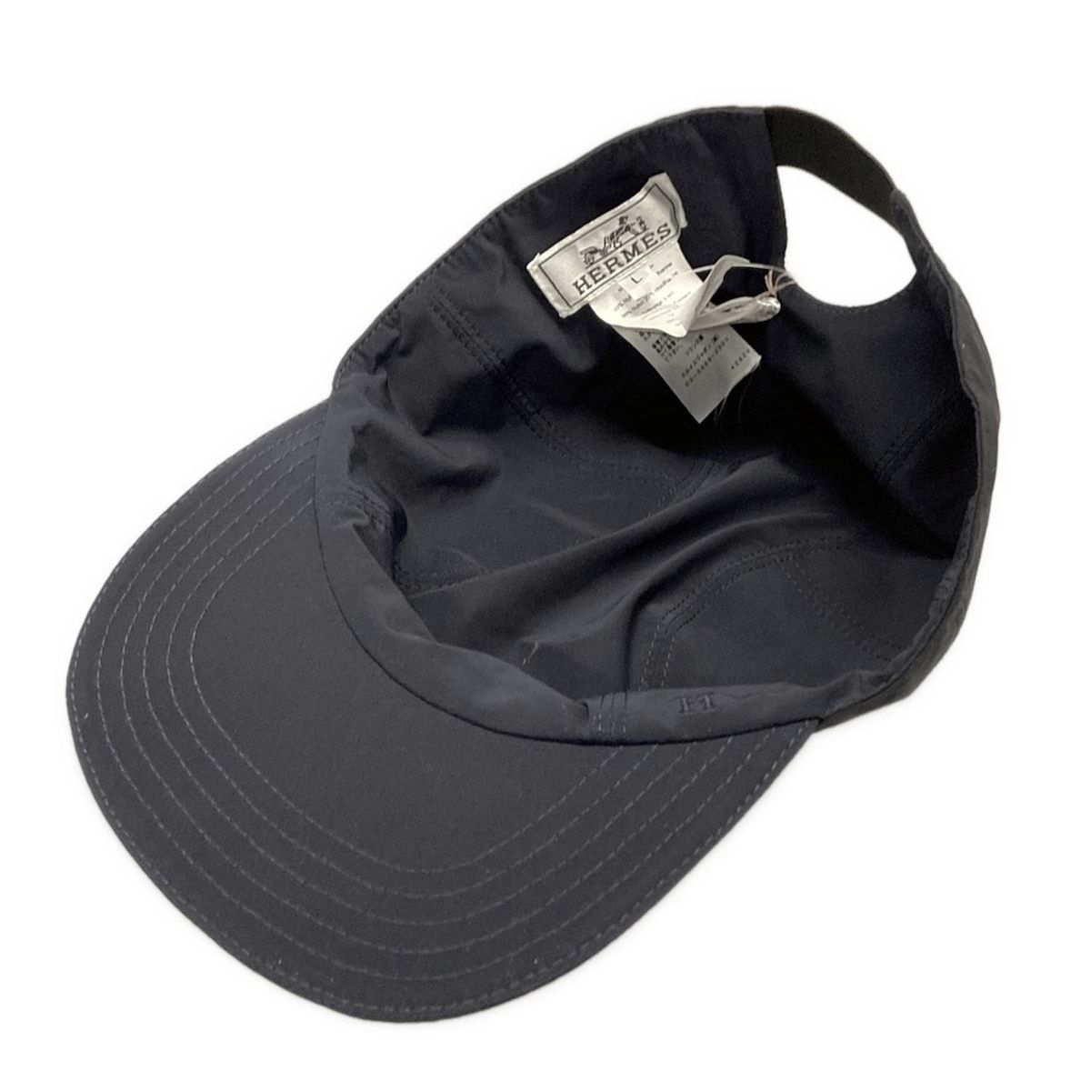 HERMES ブラック ベースボールキャップ 帽子　57 エルメス キャップ ブラック HERMES ブラック ベースボールキャップ