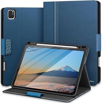 【在庫処分】KingBlanc iPad Pro 11インチ ケース 第4/3/2/1世代 2022/2021/2020/2018 モデル兼用 手帳型 ペンホルダー付き Apple Pencil収納可能 ペアリング・ワイヤレス充電対応 オートスリープ・