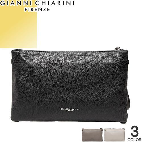 ジャンニキアリーニ GIANNI CHIARINI バッグ ショルダーバッグ クラッチバッグ ハーミー 3695 レディース 2024年春夏新作 2way 斜めがけ 大人 軽量 上品 ブランド 革 本革 黒 ブラック グレー HERMY 3695 GRN