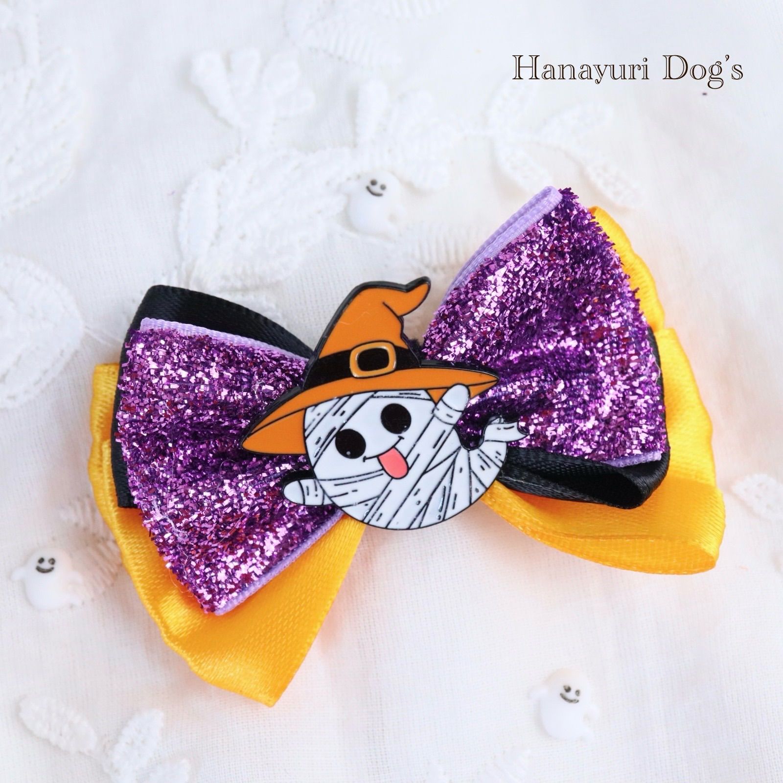 AMETHYST PET COUTURE 帽子リボン付き Amethyst Pet Coutureリボン付き帽子（紫）