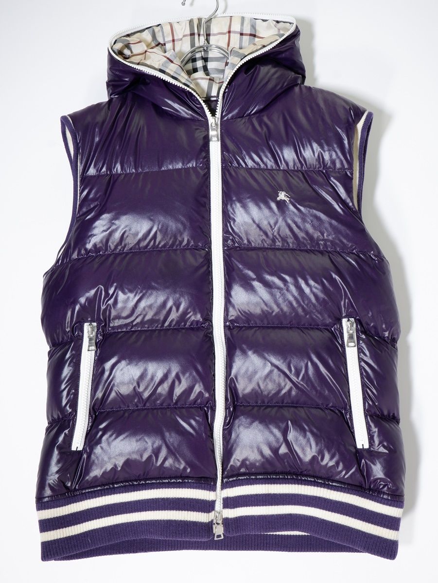 BURBERRY BLACK LABEL フード付きダウンベスト M