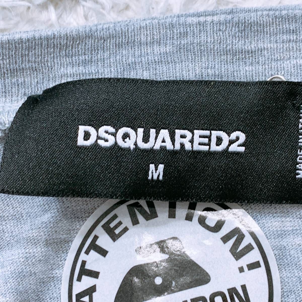 新古品 レディースM DSQUARED2 半袖Tシャツ グレー シンプル