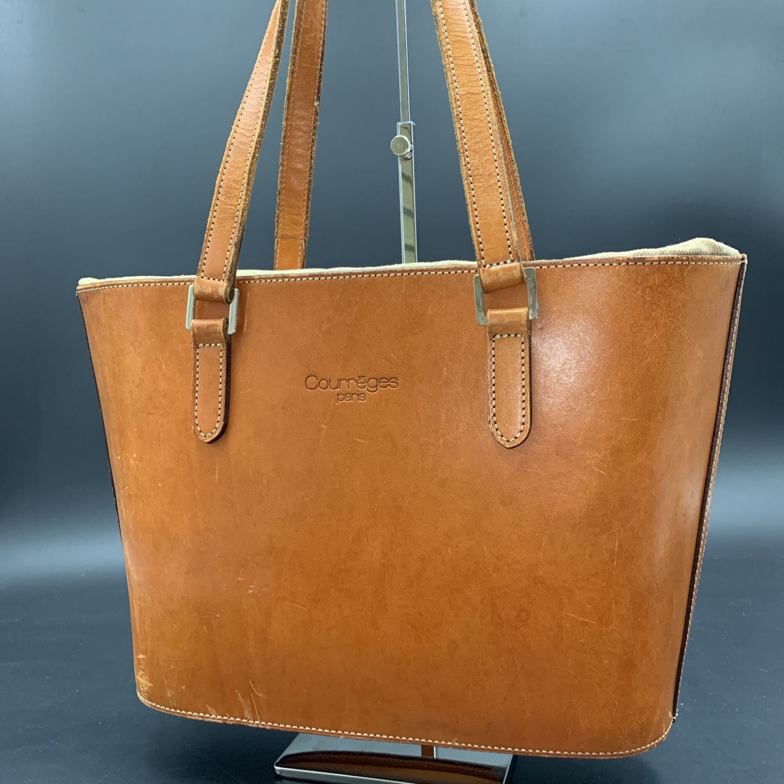 courreges クレージュ 本革 レザー ビジネス トートバッグ courreges クレージュ トートバッグ ハンドバック ビジネス A4可能