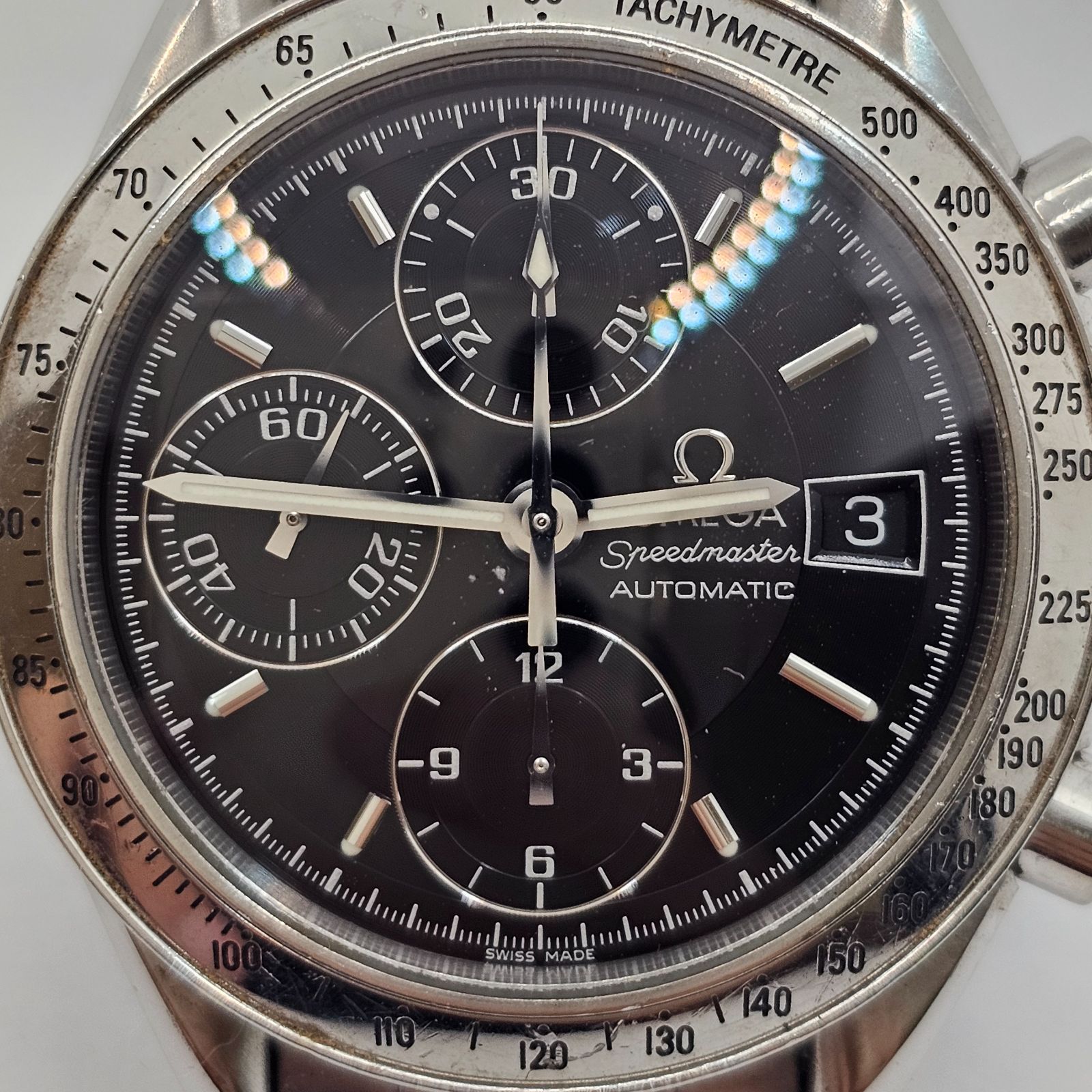 オメガ スピードマスター 自動巻き 不動 SS 黒文字盤 3513.50 楽天市場】OH済 オメガ スピードマスター 3513.50 黒文字盤 クロノ