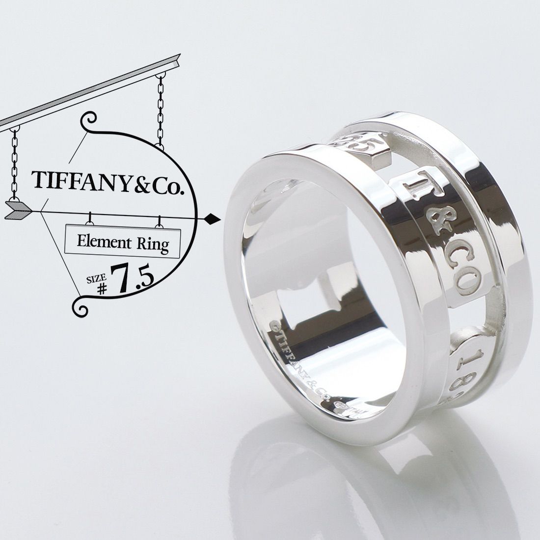 ティファニー　1837エレメントリング7.5号 ティファニー 1837 エレメント リング 7.5号 シルバー ハンドモデル 指輪
