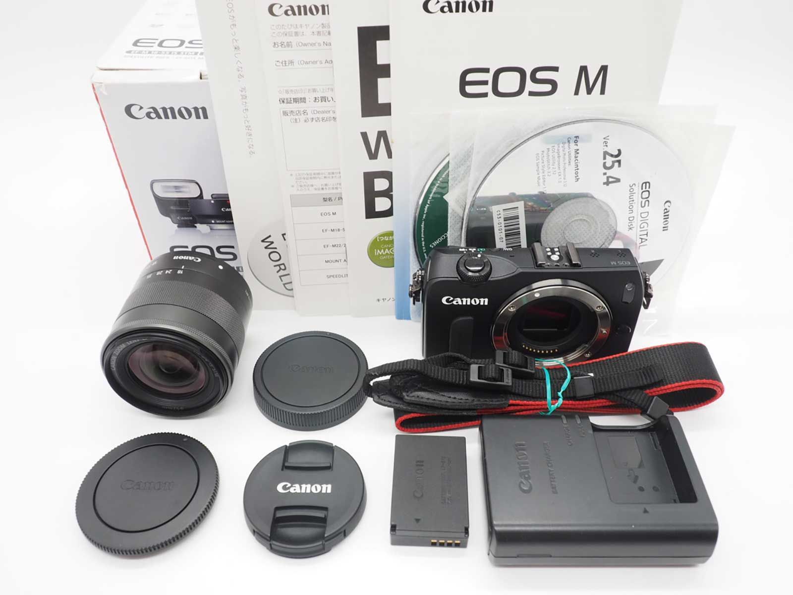 キャノン Canon EOS M Mirrorless Digital Camera Black 18 55 mm Lens 元箱 Z 5532 A