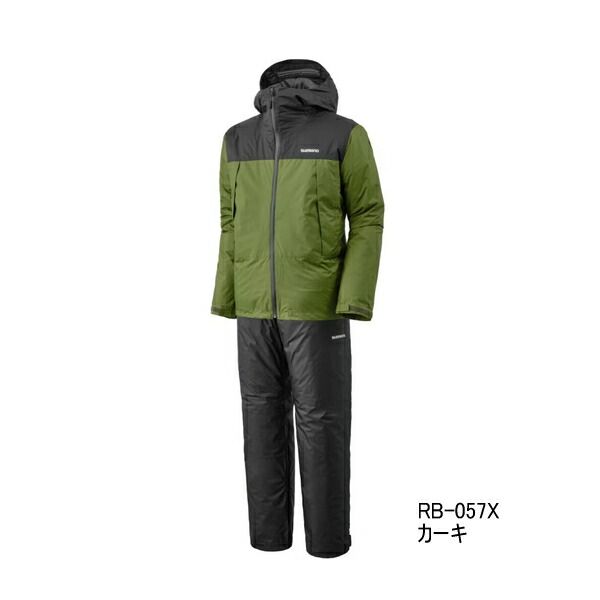 ≪ 25年9月新商品 ≫ シマノ ベーシックインサレーション レインスーツ 01 RB-057X カーキ Mサイズ