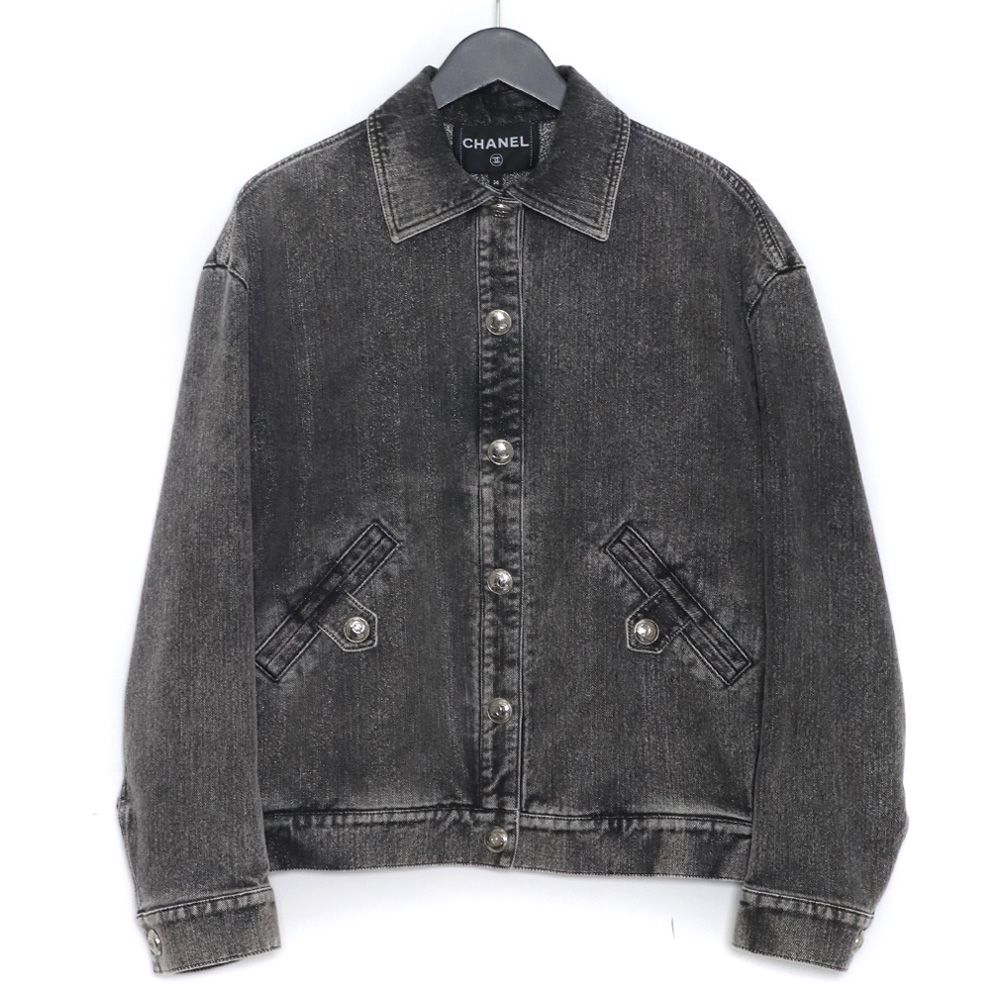 【CHANEL】デニムジャケット　36 中古・古着通販】CHANEL (シャネル) ココマークボタンデニム