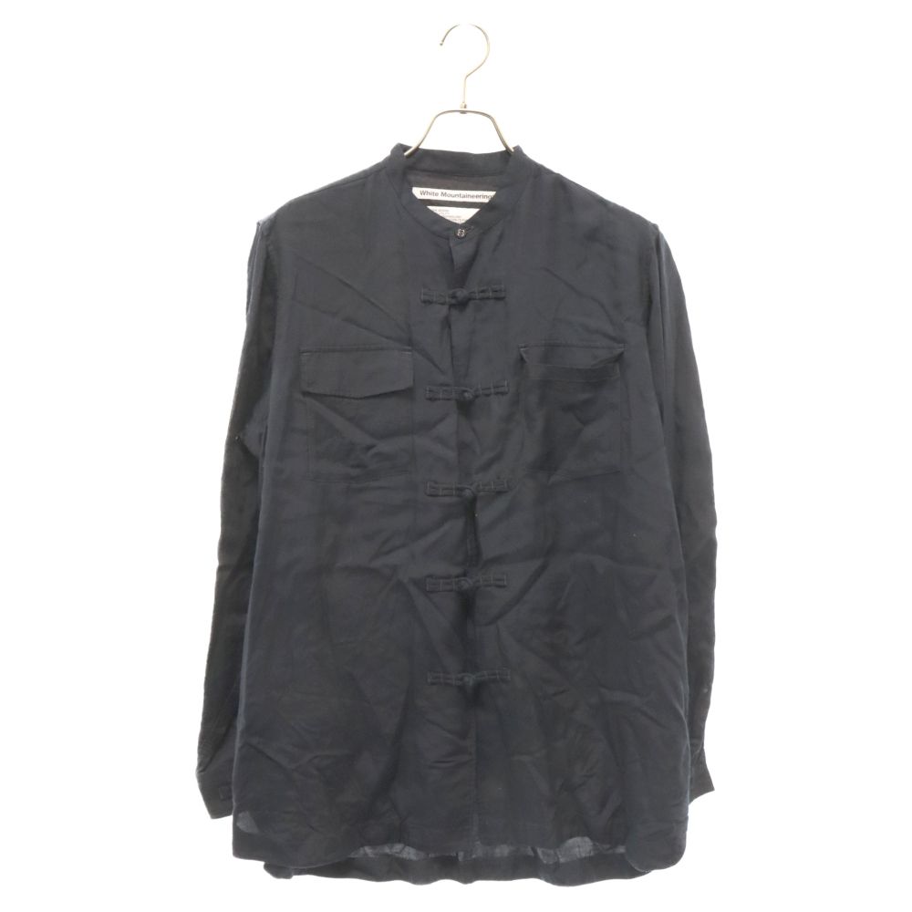 White Mountaineering (ホワイトマウンテニアリング) 23SS CHINA SHIRT 長袖チャイナシャツ ネイビー  WM2371112 - メルカリ