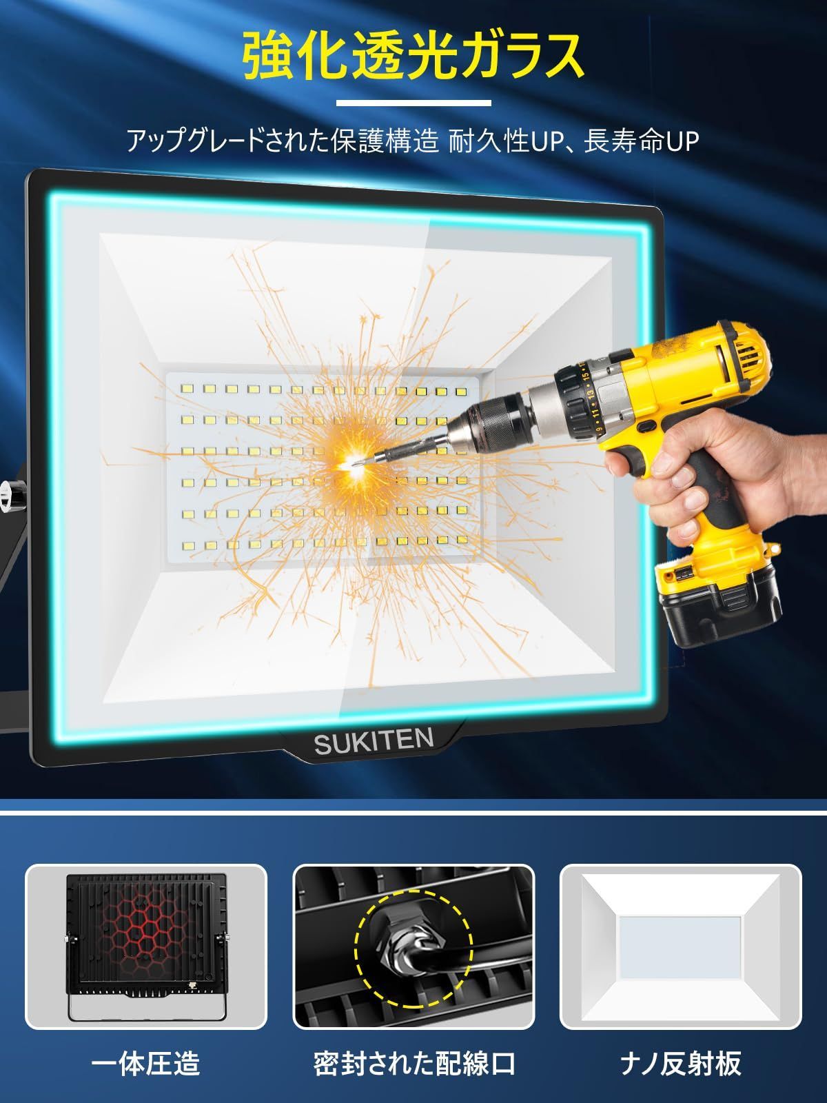 新品 【驚異の明るさ・省電力】SUKITEN 投光器 led 屋外 作業灯