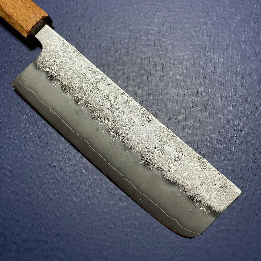 包丁 菜切包丁 165mm 義弘作 銀三鋼 銀紙三号 梨地仕上げ 樫漆